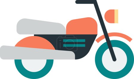 Téléchargez les illustrations : Illustration de moto vintage dans un style minimal isolé sur fond - en licence libre de droit
