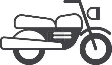 Téléchargez les illustrations : Illustration de moto vintage dans un style minimal isolé sur fond - en licence libre de droit