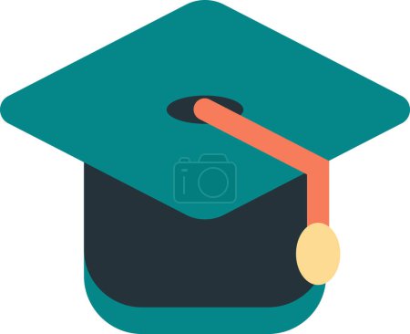 Illustration for Degree cap illustration in minimal style isolated on background - Royalty Free Image