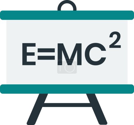 Téléchargez les illustrations : Tableau blanc avec illustration des équations scientifiques dans un style minimal isolé sur fond - en licence libre de droit