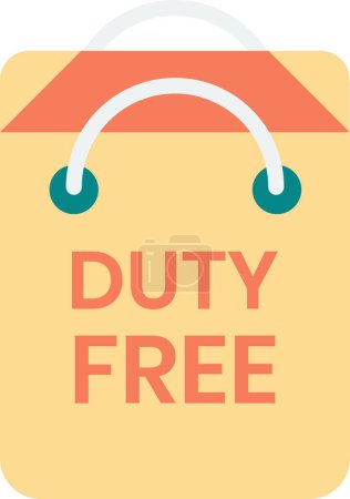 Illustration for Duty free shopping bag illustration in minimal style isolated on background - Royalty Free Image