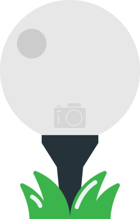Illustration for Golf ball with grass illustration in minimal style isolated on background - Royalty Free Image