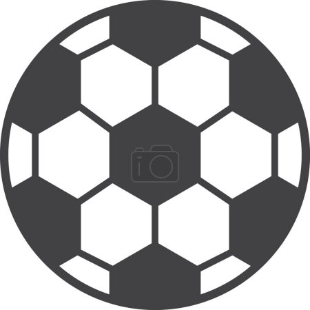 Téléchargez les illustrations : Illustration de football dans un style minimal isolé sur fond - en licence libre de droit