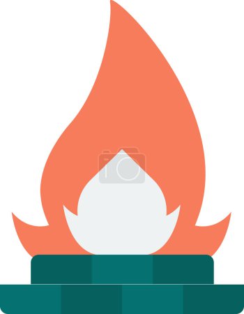 Illustration for Coal and fire illustration in minimal style isolated on background - Royalty Free Image