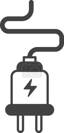 Illustration for Power plug illustration in minimal style isolated on background - Royalty Free Image