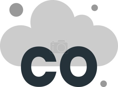 Illustration for Gas CO illustration in minimal style isolated on background - Royalty Free Image