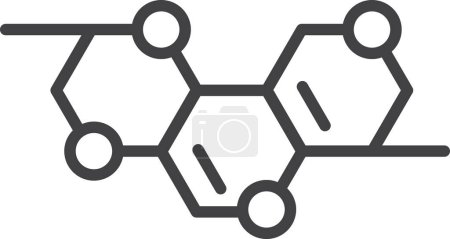 Illustration for Molecules and atoms illustration in minimal style isolated on background - Royalty Free Image