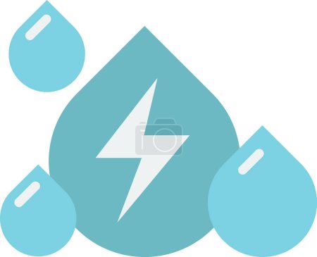 Illustration for Water and electricity illustration in minimal style isolated on background - Royalty Free Image