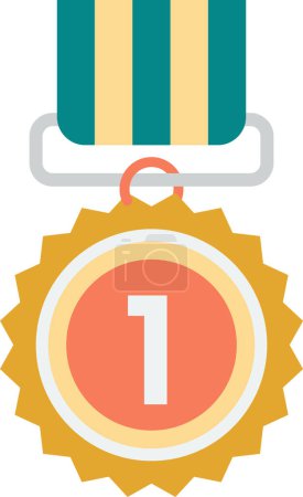 Illustration for Medal illustration in minimal style isolated on background - Royalty Free Image
