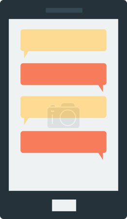 Illustration for Smartphone and text box illustration in minimal style isolated on background - Royalty Free Image
