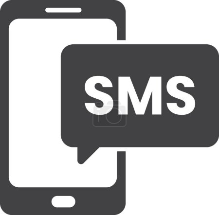Ilustración de Smartphone con ilustración de mensajes de correo electrónico en un estilo mínimo aislado en segundo plano - Imagen libre de derechos