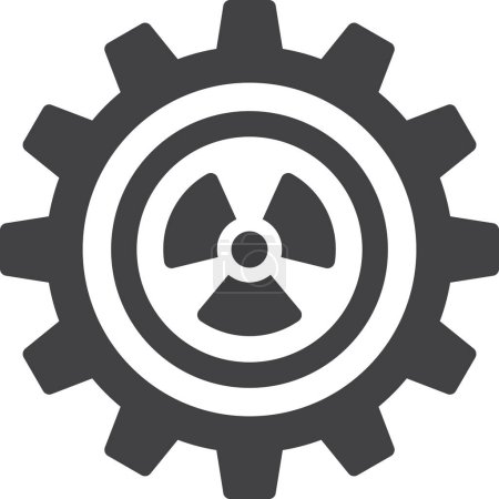 Téléchargez les illustrations : Illustration de symbole radioactif dans un style minimal isolé sur fond - en licence libre de droit