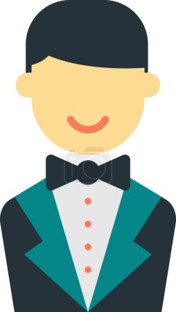 Illustration for Groom suit illustration in minimal style isolated on background - Royalty Free Image