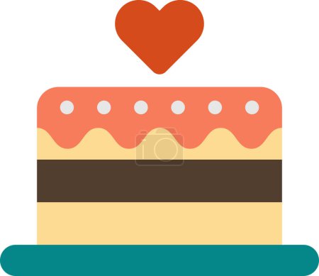 Téléchargez les illustrations : Illustration de gâteau de mariage dans un style minimal isolé sur fond - en licence libre de droit
