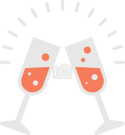 Téléchargez les illustrations : Illustration en verre de vin dans un style minimal isolé sur fond - en licence libre de droit