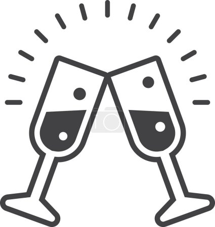 Téléchargez les illustrations : Illustration en verre de vin dans un style minimal isolé sur fond - en licence libre de droit