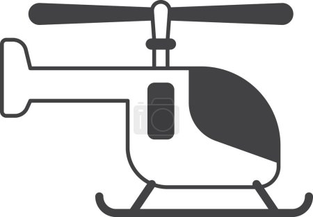 Ilustración de Helicóptero ilustración en estilo mínimo aislado en el fondo - Imagen libre de derechos