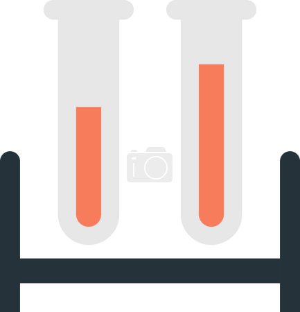 Ilustración de Tubo químico o ilustración del tubo de ensayo en estilo mínimo aislado sobre fondo - Imagen libre de derechos