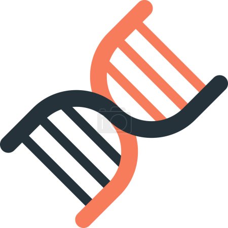 Ilustración de Ilustración de ADN y genes en un estilo mínimo aislado sobre fondo - Imagen libre de derechos