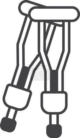 Illustration for Walking crutches illustration in minimal style isolated on background - Royalty Free Image