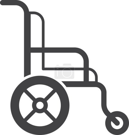 Téléchargez les illustrations : Illustration en fauteuil roulant dans un style minimal isolé sur fond - en licence libre de droit