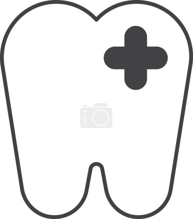 Illustration for Good teeth illustration in minimal style isolated on background - Royalty Free Image