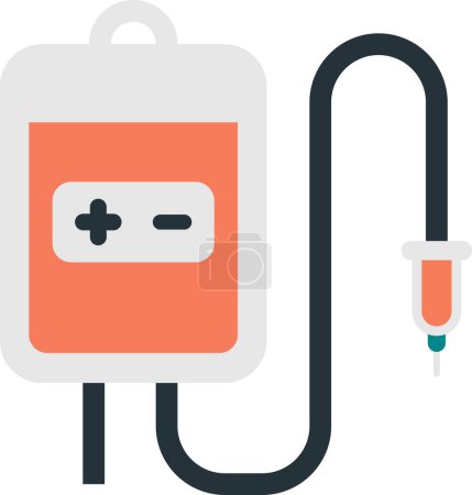 Illustration for Blood bag and blood donation illustration in minimal style isolated on background - Royalty Free Image
