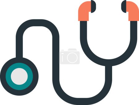 Illustration for Stethoscope for hospital illustration in minimal style isolated on background - Royalty Free Image