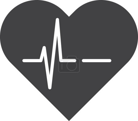 Illustration for Heart and pulse illustration in minimal style isolated on background - Royalty Free Image