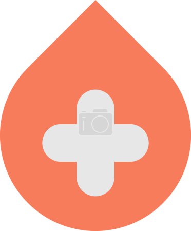 Illustration for Blood drop and blood donation illustration in minimal style isolated on background - Royalty Free Image