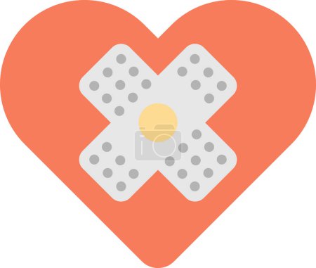 Illustration for Bandages and hearts illustration in minimal style isolated on background - Royalty Free Image