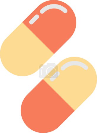 Illustration for Capsule pill illustration in minimal style isolated on background - Royalty Free Image