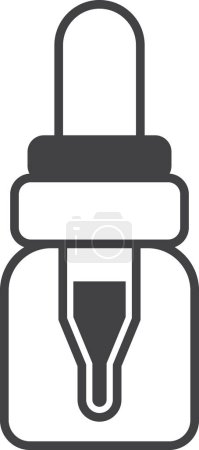 Illustration for Bottle and dropper illustration in minimal style isolated on background - Royalty Free Image