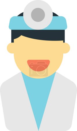 Téléchargez les illustrations : Illustration de médecin masculin dans un style minimal isolé sur fond - en licence libre de droit