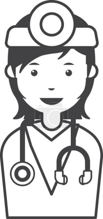 Téléchargez les illustrations : Illustration de médecin féminin dans un style minimal isolé sur fond - en licence libre de droit