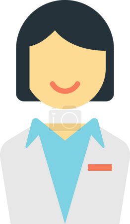 Illustration for Female office worker illustration in minimal style isolated on background - Royalty Free Image