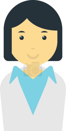 Illustration for Female office worker illustration in minimal style isolated on background - Royalty Free Image