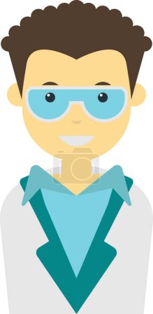 Illustration for Male scientist illustration in minimal style isolated on background - Royalty Free Image