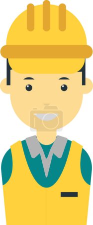 Illustration for Male engineer illustration in minimal style isolated on background - Royalty Free Image