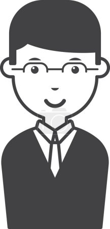 Illustration for Male office worker illustration in minimal style isolated on background - Royalty Free Image