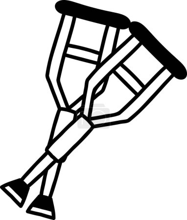Illustration for Hand Drawn crutches illustration isolated on background - Royalty Free Image