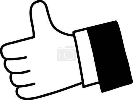 Illustration for Hand Drawn thumbs up and good review illustration isolated on background - Royalty Free Image