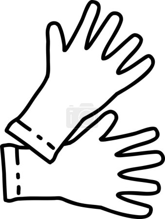 Téléchargez les illustrations : Illustration de gants médicaux dessinés à la main isolés sur fond - en licence libre de droit