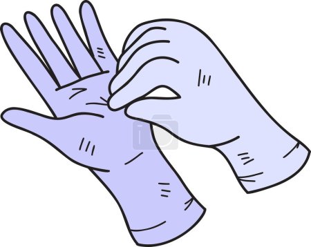 Illustration for Hand Drawn medical gloves illustration isolated on background - Royalty Free Image