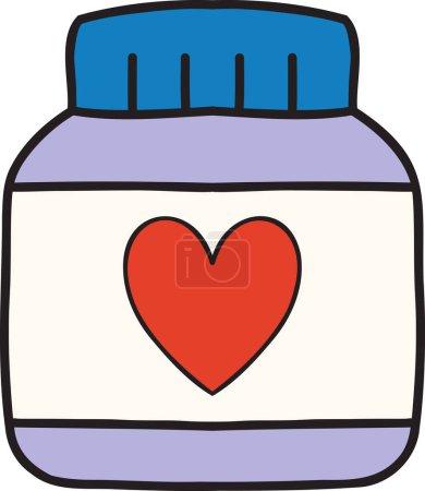 Illustration for Hand Drawn pills and medicine bottles illustration isolated on background - Royalty Free Image