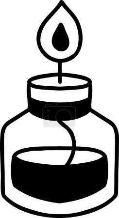 Illustration for Hand Drawn Alcohol lamp for the laboratory illustration isolated on background - Royalty Free Image