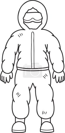 Illustration for Hand Drawn protective PPE suit for doctor illustration isolated on background - Royalty Free Image