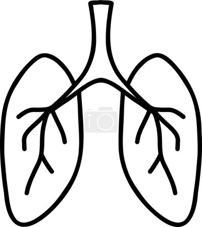 Illustration for Hand Drawn lungs illustration isolated on background - Royalty Free Image