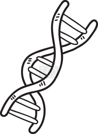 Ilustración de Genes dibujados a mano e ilustración de ADN aislados en el fondo - Imagen libre de derechos
