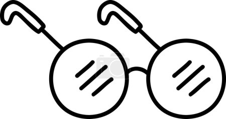 Ilustración de Ilustración de gafas redondas dibujadas a mano aisladas sobre fondo - Imagen libre de derechos